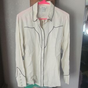 Ariat Ivory Shirt with Black Piping
